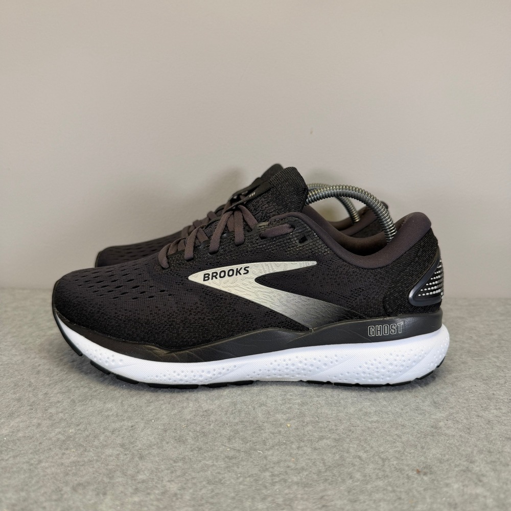 Brooks Ghost 16 Women Shoe Size 7.5 Wide Black White Running Sneaker 1204071D090